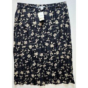 Maggie Mcnaughton Women's Dark Romantic Skirt Size 2X Floral Biege Black Stretch